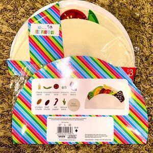 NEW FELT PLAY FOOD TACO 20 PIECE SET 2 TACOS FUN